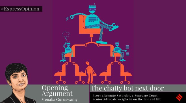 A chatbot, or a bot into which you can type questions and receive written answers, rather aptly called ChatGPT, is the rage. (Illustration: C R Sasikumar)
