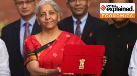 Nirmala Sitharaman leaves the Finance Ministry premises with the Union Budget 2023.