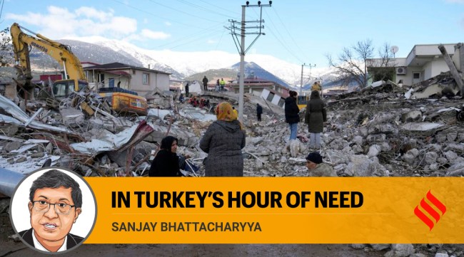 The Turkey earthquake measured a massive 7.8 on the Richter scale. (AP Photo)