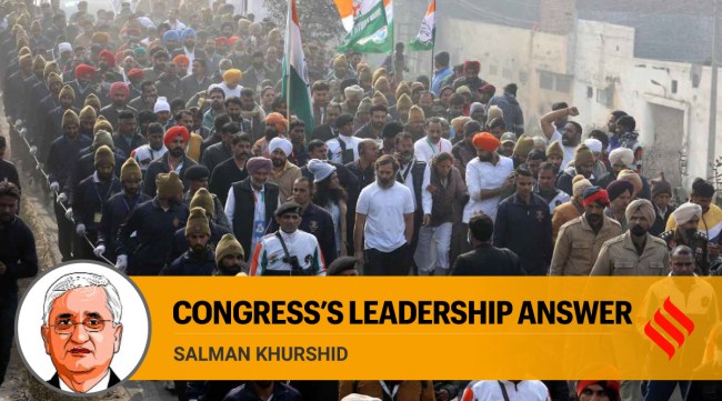 Rahul Gandhi during Bharat Jodo Yatra in Ludhiana on Thursday. (Express Photo: Gurmeet Singh)