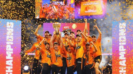 Perth Scorches after winning the BBL trophy. (Perth Scorchers)