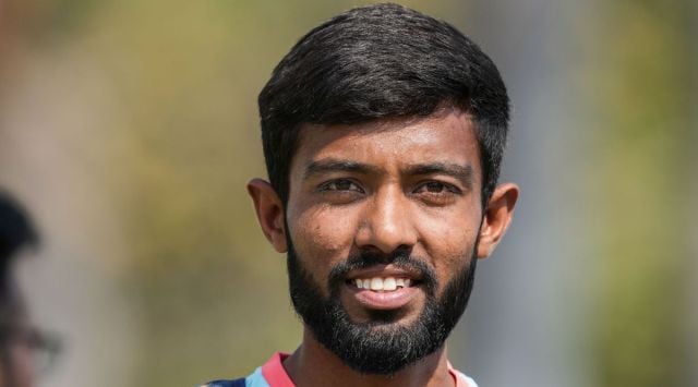 Baroda off spinner Mahesh Pithiya who is helping the Australian team in their preparations for Indian spinners specially R Ashwin during a practice session ahead of the 1st cricket test match between India and Australia at Vidharba Cricket Stadium, in Nagpur, Maharashtra, Tuesday, Feb. 7, 2023. (PTI Photo)