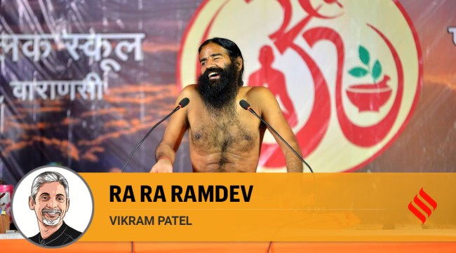 The Baba offered his sagely views on a range of topics, in particular, the sorry state of affairs of Indian society. But first, he promised that he would teach yoga to rid the faithful of an array of afflictions, including diabetes, hypertension, asthma and thyroid imbalances. (Indian Express)