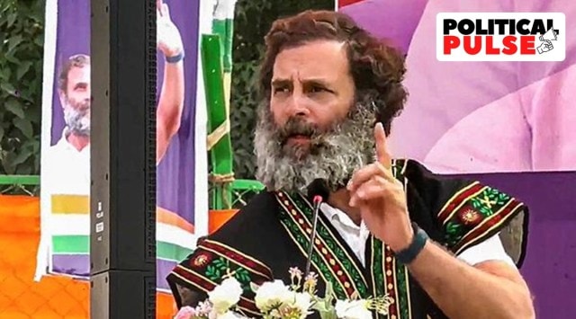 Congress leader Rahul Gandhi addresses a public meeting ahead of Meghalaya Assembly polls, in Shillong. (PTI)