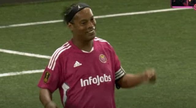 Brazilian star Ronaldinho participating in king's league. (Screengrab)