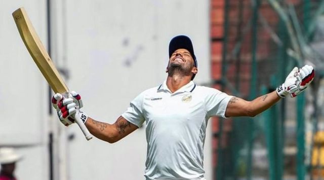 Saurashtra batter Sheldon Jackson after slamming a ton against Karnataka. (PTI)