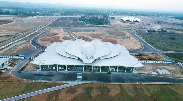 Shivamogga airport was developed at a cost of Rs 450 crore. (ANI)