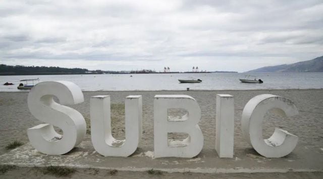 A sign stands on a quiet day in what used to be AmericaÅfs largest overseas naval base at the Subic Bay Freeport Zone, Zambales province, northwest of Manila, Philippines on Monday. (AP)