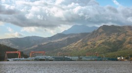 The shipyard near the former U.S. naval base at Subic Bay that was sold to the American firm Cerberus Capital Management in the Philippines