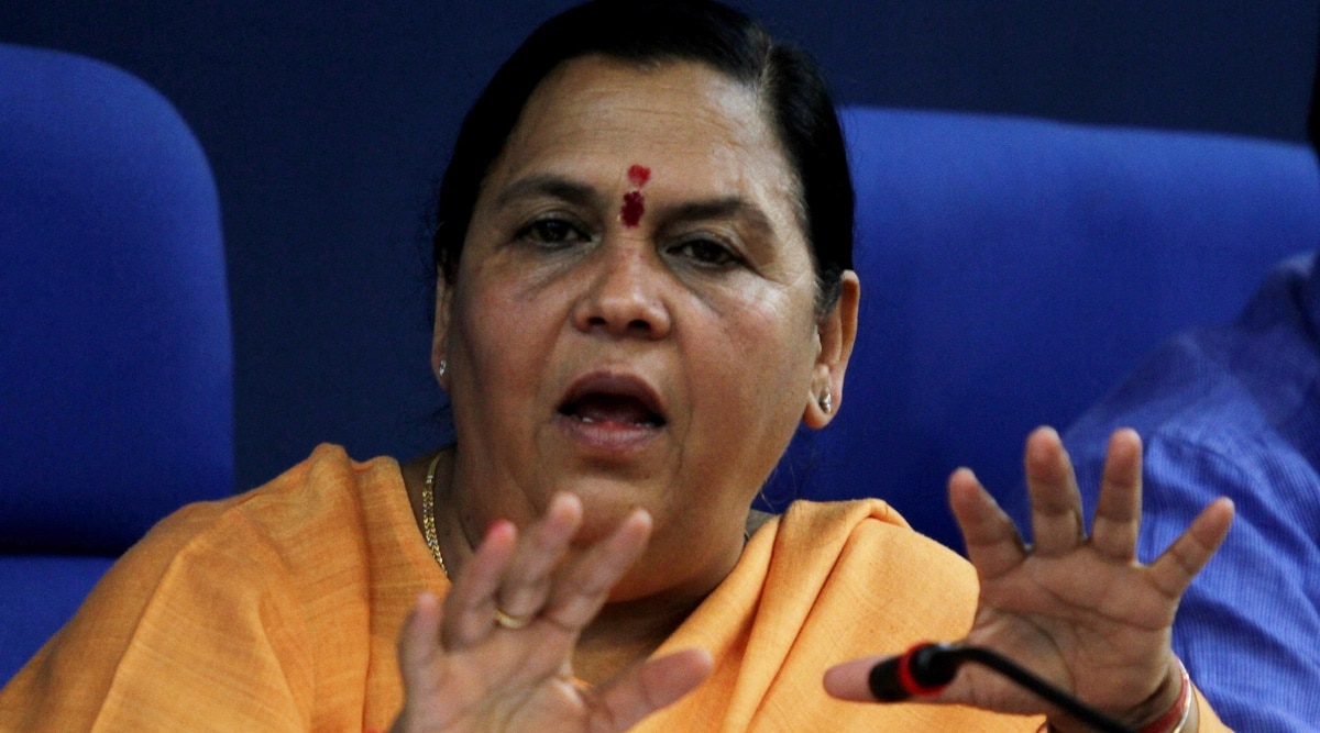 Uma Bharti, spearheading a campaign against liquor consumption in the BJP-ruled state, maintained the government should not cash in on the habit of drinking. (Express photo by Prem Nath Pandey/File) 