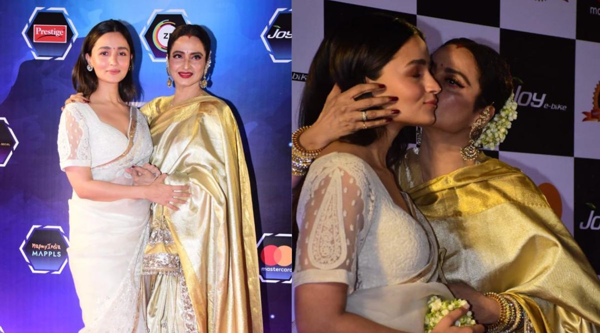 1200px x 667px - Rekha and Alia Bhatt share adorable moment at awards ceremony, see pics |  Bollywood News, The Indian Express