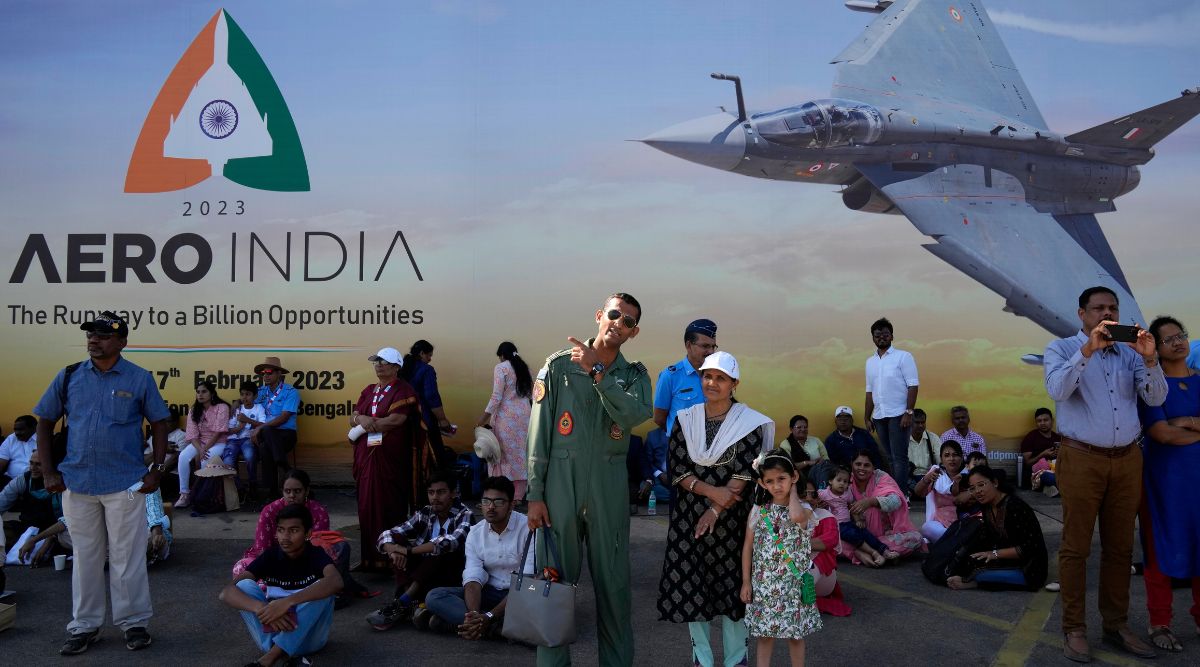 Aero India is a biennial event with flying demonstrations by stunt teams and militaries and commercial pavilions where aviation companies display their products and technology. (AP)