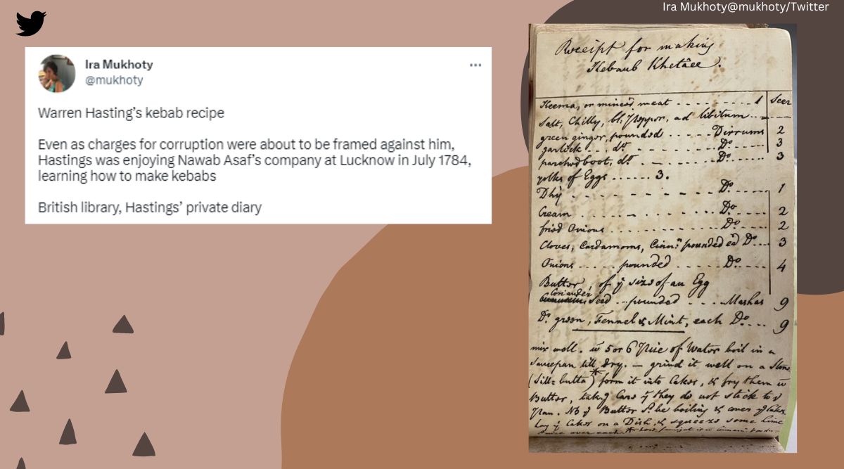 Writer Shares Kebab Recipe From Warren Hastings’ Private Diary During ...