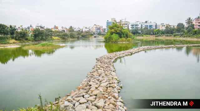 Annayyappa lake in Yelachenahalli (Express Photo by Jithendra M)