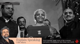 Finance Minister Nirmala Sitharaman on Budget day, 2023.