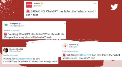 Zomato jokes about ChatGPT failing 'What should I eat?' test. Netizens  respond with funny replies | Trending News,The Indian Express