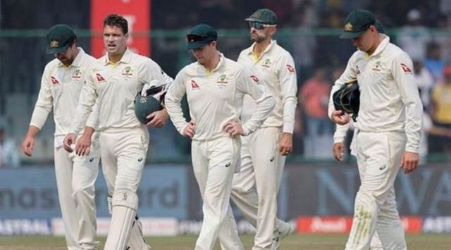 Cricket - Second Test - India v Australia - Arun Jaitley Stadium, New Delhi, India - February 19, 2023 Australia players look dejected after the match REUTERS/Adnan Abidi
