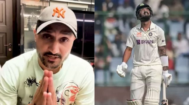 Harbhajan Singh on the left and KL Rahul on the right. (Videograb/File)