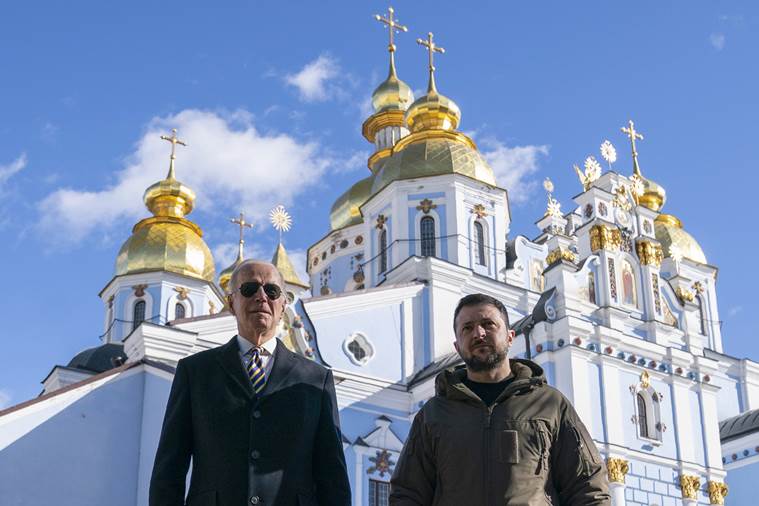 Biden in Ukraine, Biden Zelenskyy, Putin speech, Putin on Ukraine war, Ukraine war anniversary, Ukraine war, Russia Ukraine war updates, Indian Express
