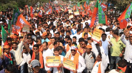 The protesters were demanding a CBI probe into Naba Kisore Das' murder. (Photo: BJP Odisha/ Twitter)
