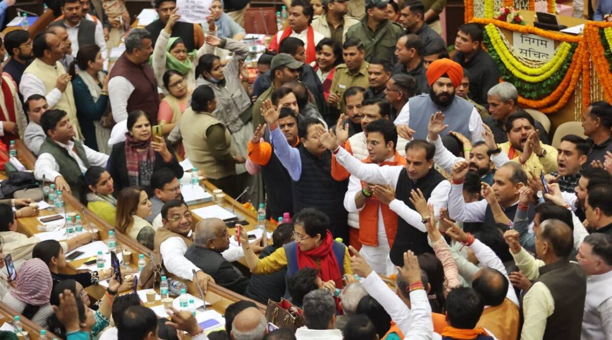 During the proceedings on Monday. (Express Photo by Praveen Khanna)