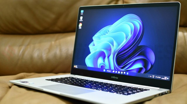 A laptop that looks a lot like a MacBook Pro (Image credit: Vivek Umashankar / Indian Express)