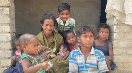 Janiki Dehuri with her children. (Express)