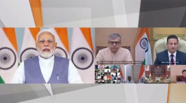 The prime minister exhorted stakeholders to identify 10 problem areas facing the common man which can be solved using AI. (Screengrab/Twitter@narendramodi)