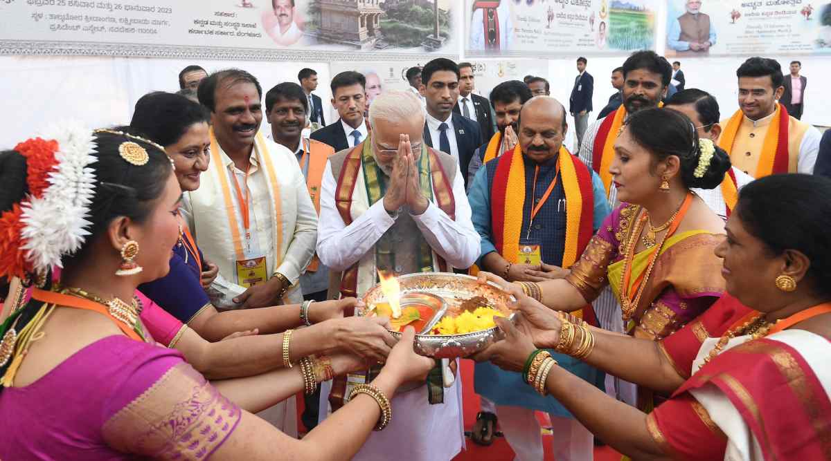 The prime minister also attended a programme organised by the Delhi Karnataka Sangha showcasing the culture of Karnataka. (@narendramodi/Twitter)