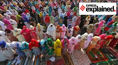 Muslim women praying.