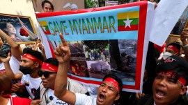 Myanmar army coup protests