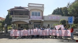 protests over Naranpura Road in Ahmedabad
