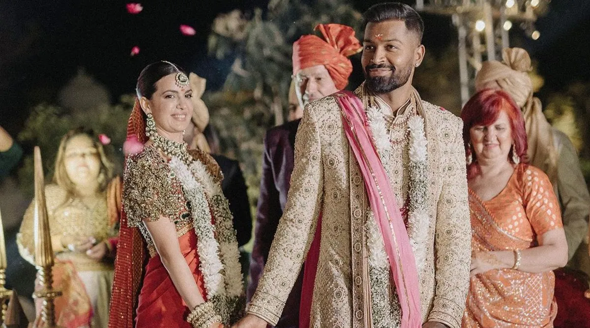 Natasa Stankovic and Hardik Pandya share photos from their Hindu wedding:  'Now and forever' | The Indian Express