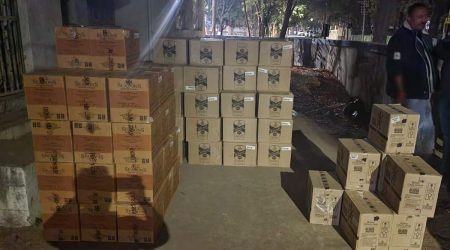 Some 2,000 bottles of liquor were found stored in the farmhouse. 