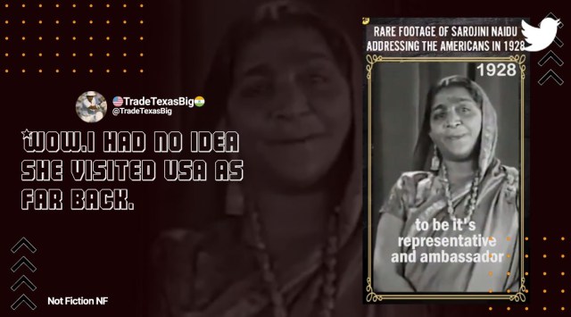 Sarojini Naidu 1928 speech in US