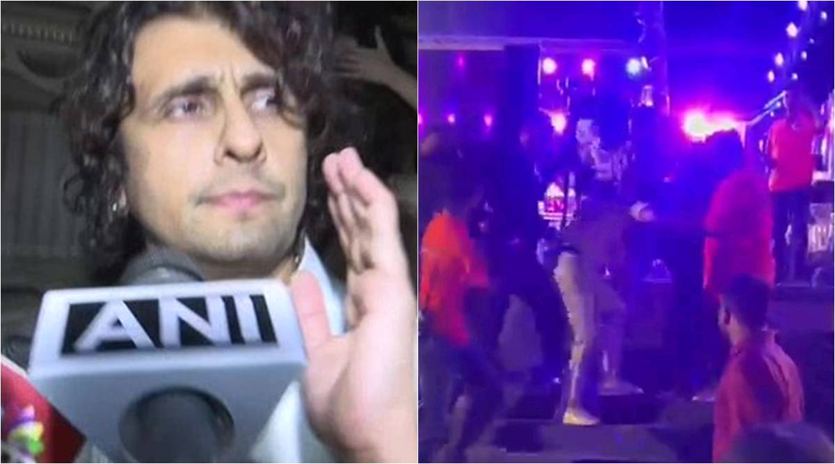 Sonu Nigam Bf Video - Video shows Sonu Nigam being manhandled by a man at concert, singer says  someone could have died. Watch | Bollywood News - The Indian Express