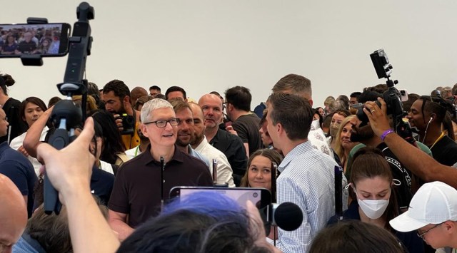 Cook said Apple had in the quarter the company had achieved a major milestone and now had over 2 billion active devices. (Express photo by Nandagopal Rajan)