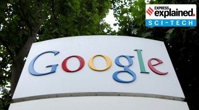 The Google Inc. logo is seen outside their headquarters in Mountain View, California August 18, 2004.