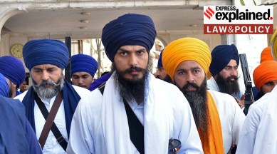 Amritpal Singh, a radical Sikh leader, leaves the holy Sikh shrine of the Golden Temple along with his supporters, in Amritsar, India.