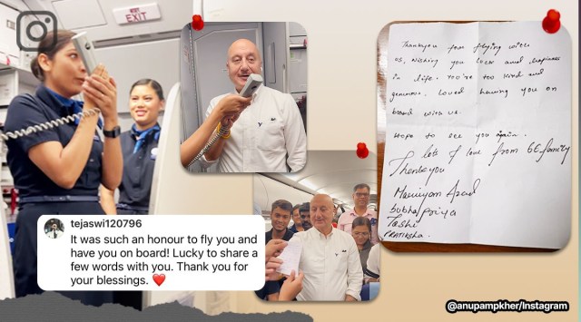 Anupam Kher shares video of IndiGo crew members giving him a warm welcome onboard