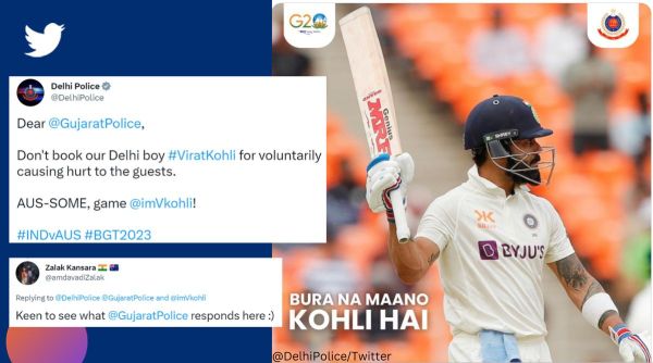 As Virat Kohli scores 28th Test century, Delhi Police’s witty tweet goes viral