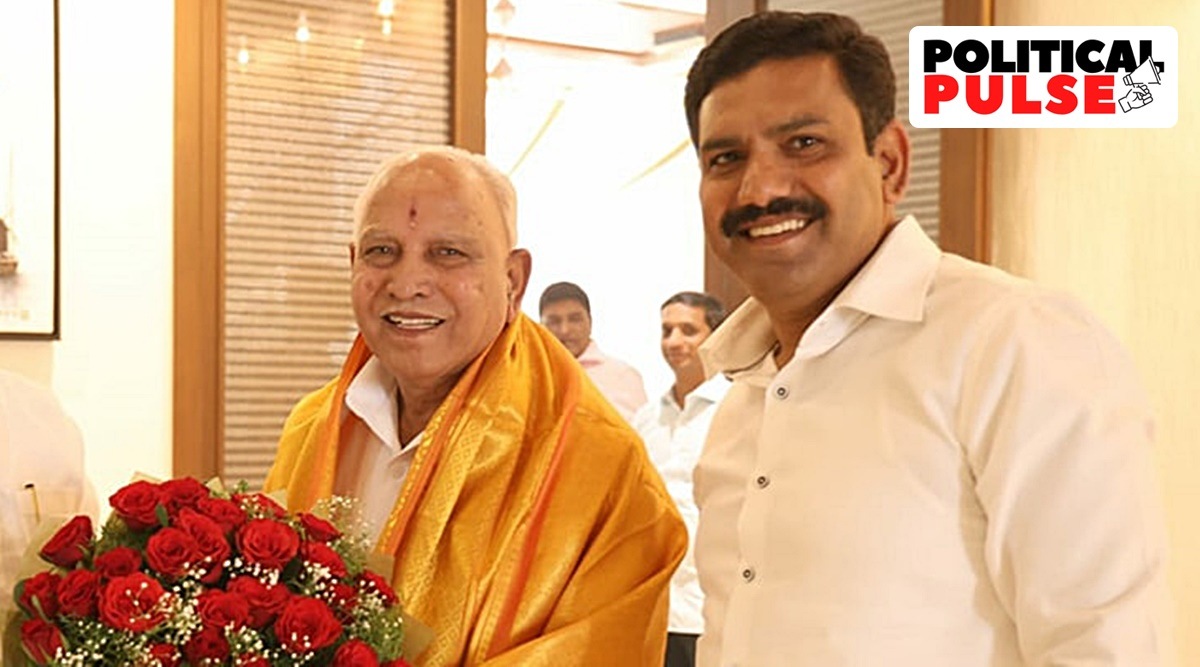Former Karnataka chief minister B S Yediyurappa with son B S Vijayendra. (Facebook/Vijayendra Yeddyurappa)