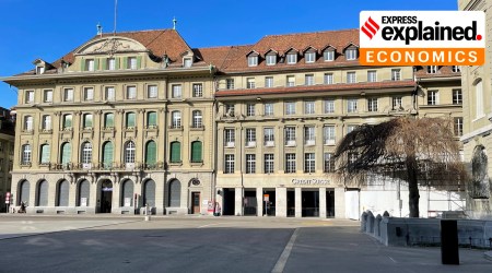 The Credit Suisse building in Bern’s Bundesplatz in Switzerland.