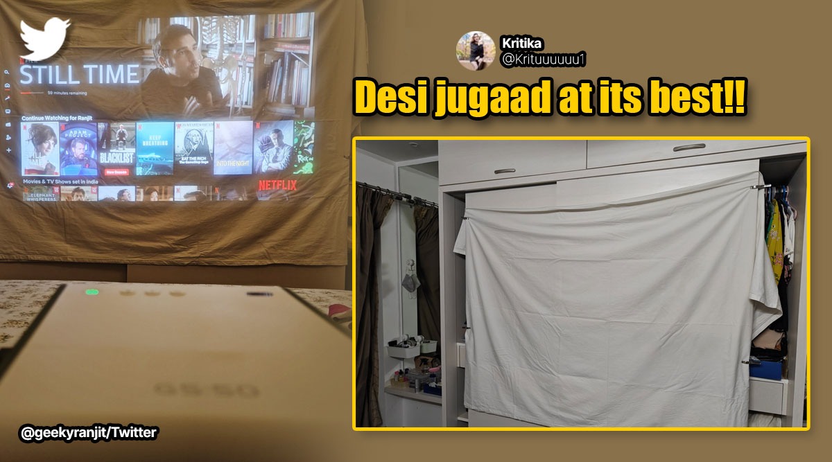 makeshift projector screen hack