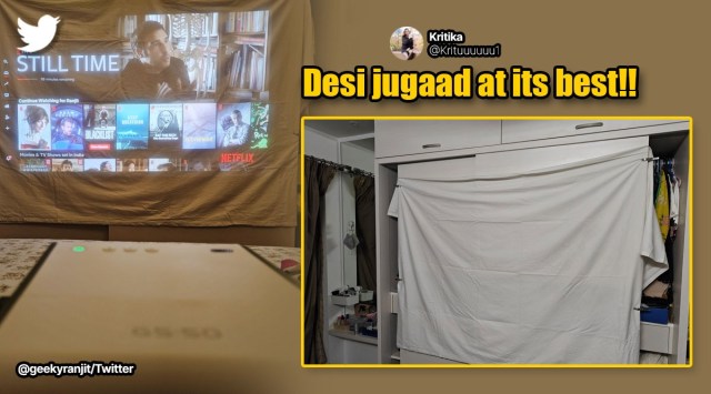 makeshift projector screen hack