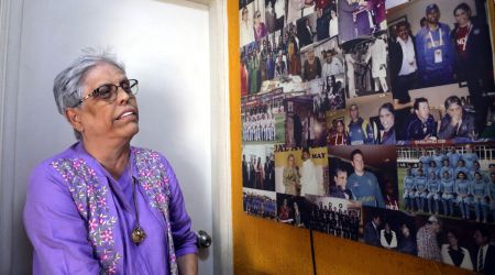 Former India women's captain Diana Edulji at her residence in Mumbai.
(Express Photo by Ganesh Shirsekar)