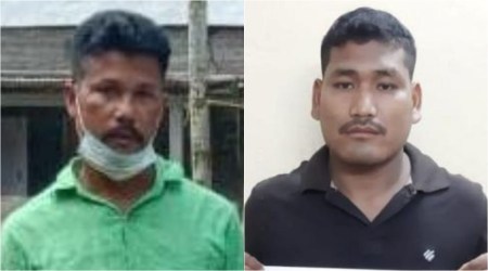 Dimbeswar Muchahary (left) was killed by police and identified as Kenaram Basumutary (right).