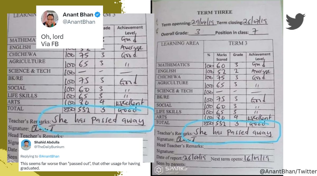 English teacher’s remark on student’s report card leaves netizens in splits