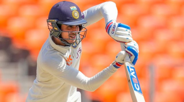 India's Shubman Gill plays a shot during the third day of the fourth cricket test match between India and Australia in Ahmedabad, India, Saturday, March 11, 2023. (AP Photo/Ajit Solanki)