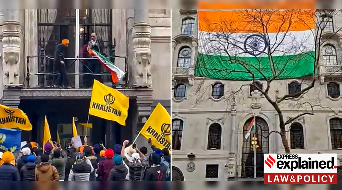 Vandalism at Indian High Commission in London
